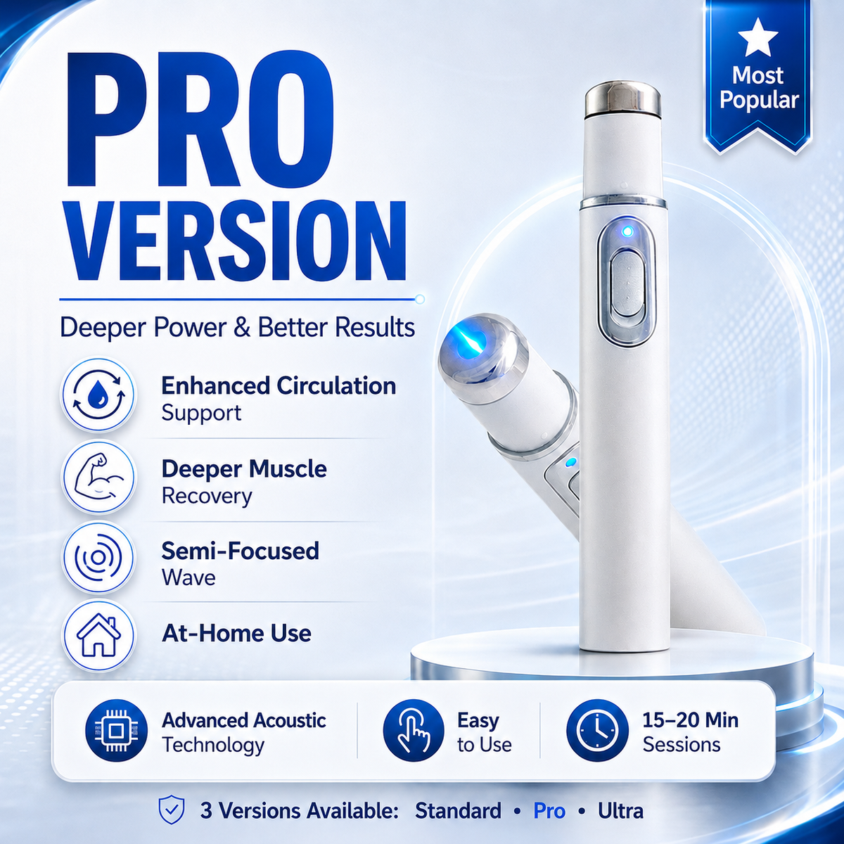 Mresio Ultrasonic Shock Wave Therapy Massager——Restore Circulation. Relieve Deep Pain. Rebuild Male Confidence.