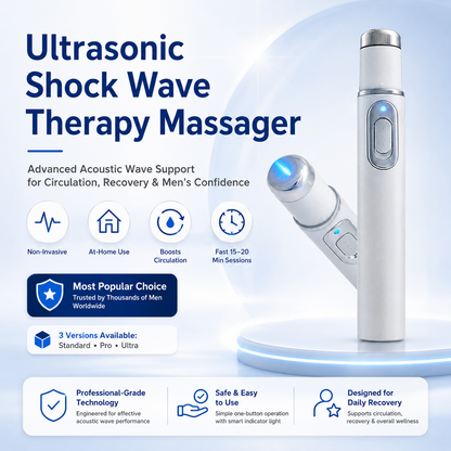 Mresio Ultrasonic Shock Wave Therapy Massager——Restore Circulation. Relieve Deep Pain. Rebuild Male Confidence.